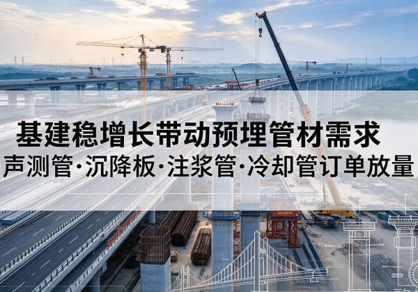 济宁基建稳增长带动预埋监测管材需求，声测管、沉降板、注浆管订单持续放量
